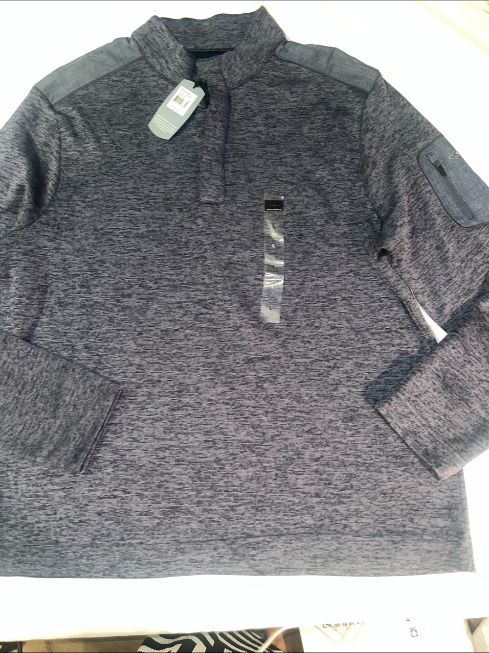 Grey Norman Men’s Navy Quarter‑Zip Performance Pullover
